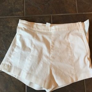 White cotton dress shorts